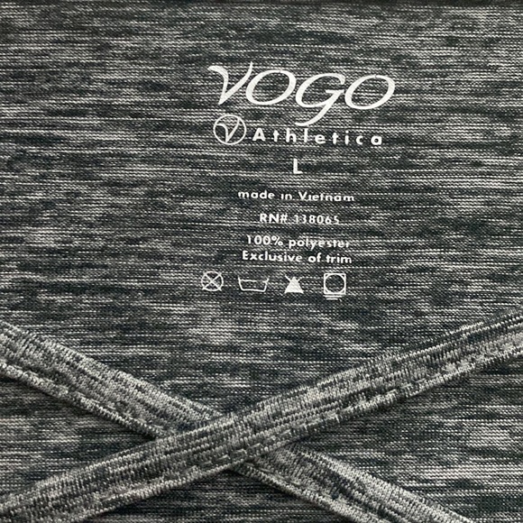 YOGO Athletica Top size L 100% polyester New without tags gray heather - Picture 5 of 7